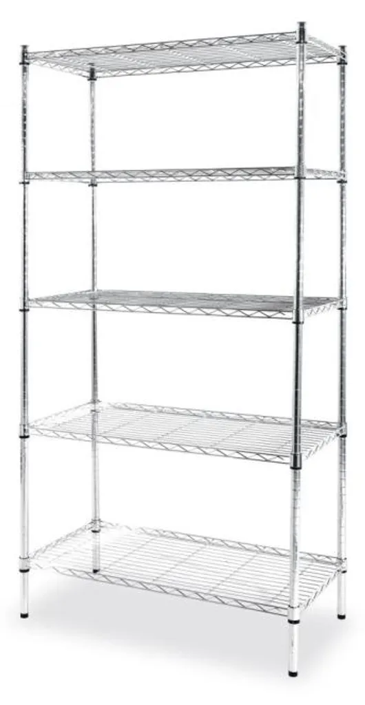 Scaffale Design Industriale HENDI 5 Ripiani 91x45x183cm Acciaio Cromato - 14