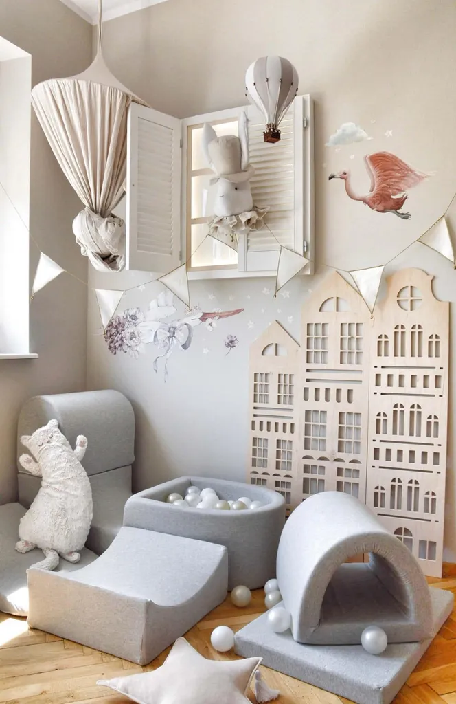 Culla da Gioco in Schiuma Grigio Chiaro - Sicurezza e Relax per Bambini - 13