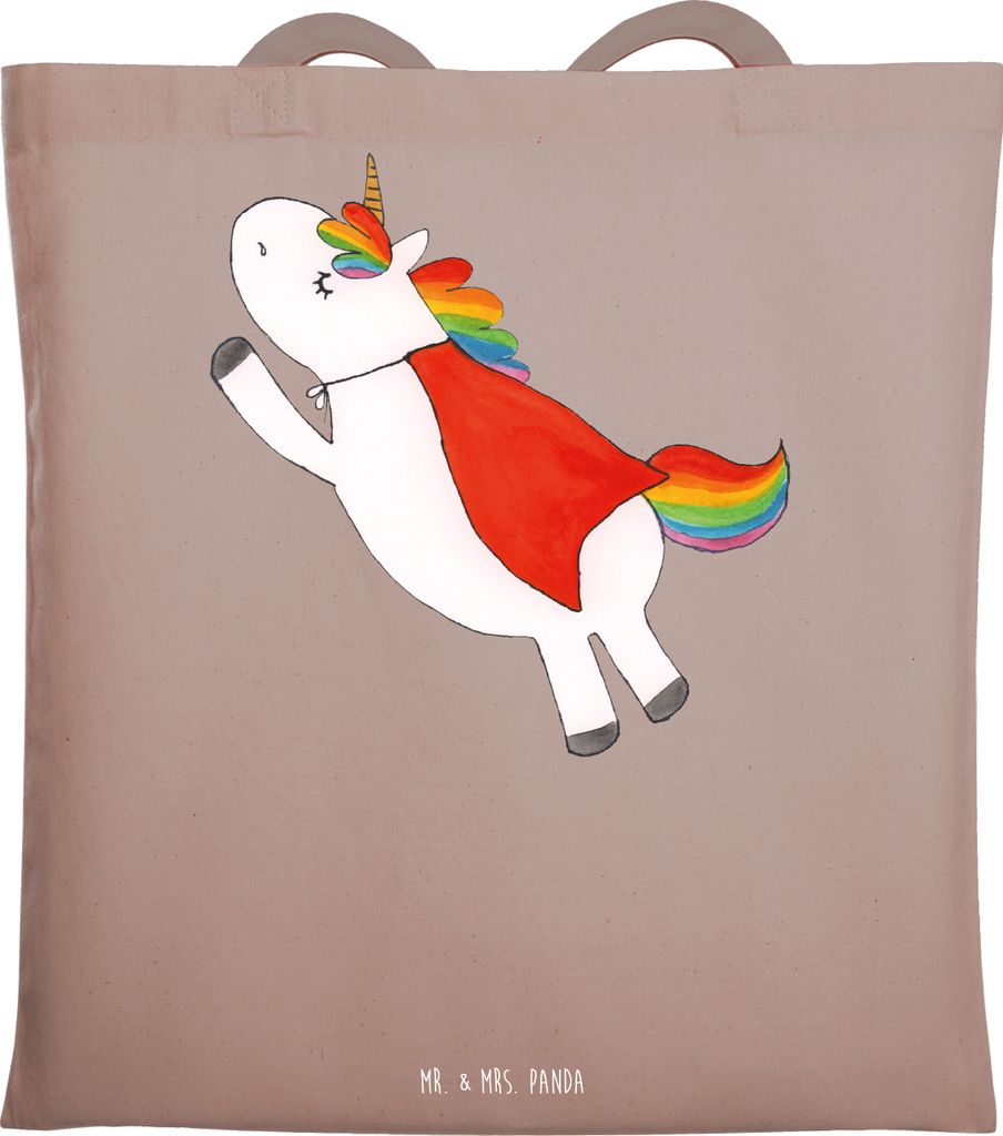 Mr. & Mrs. Panda Tote Bag Einhorn Geburtstag - Braun Pastell - Geschenk, Einhörner, Laptoptasche, Beutel, Freundin, Unicorn, Tasche, Shopping, Uni...