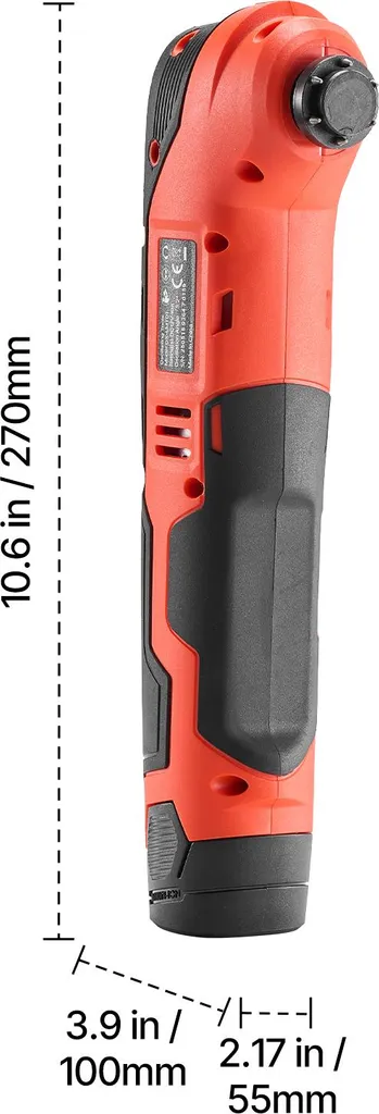 Utensile oscillante a batteria SucceBuy, sega multifunzione da 12 V con velocità a 6 livelli da 6000-17500 OPM, angolo di oscillazione di 3,2°, batteria e caricabatterie da 2,0 Ah, set di accessori da 8 pezzi e luce da lavoro a LED - 8