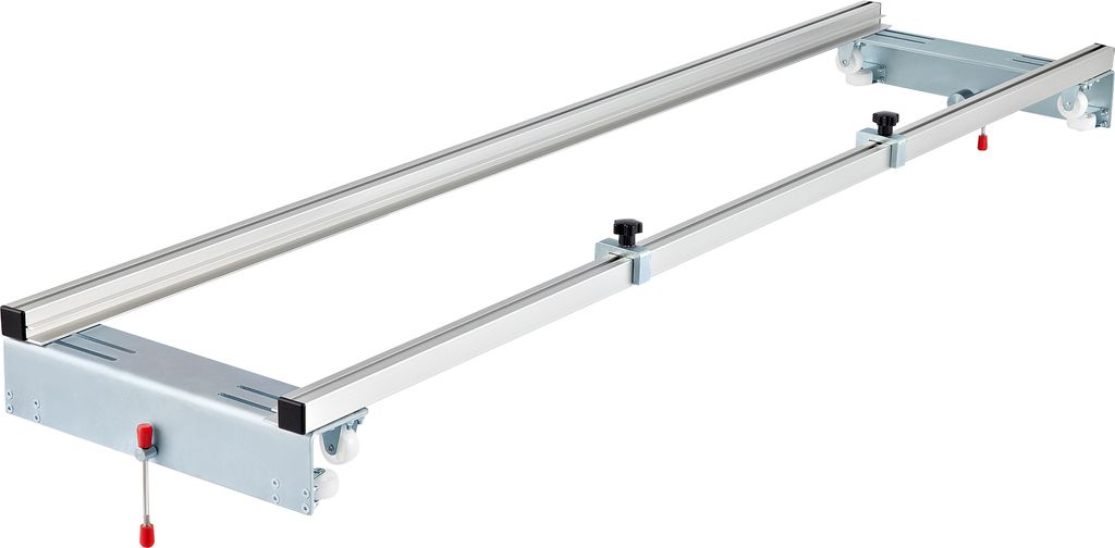 A woodworking tool, specifically a router sled, is shown against a white background.