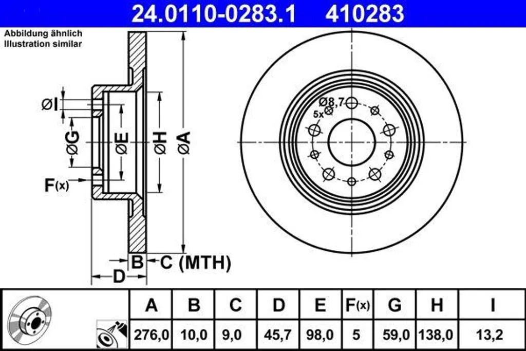Vibration au freinage ? Disque de frein ATE 46542702 pour Alfa 156 GT