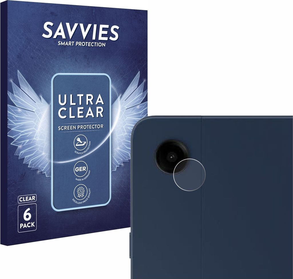 6x Für Samsung Galaxy Tab A9 Plus WiFi (NUR Kameraschutz) Schutzfolie Savvies Displayschutz Display Schutz Folie Klar Transparent