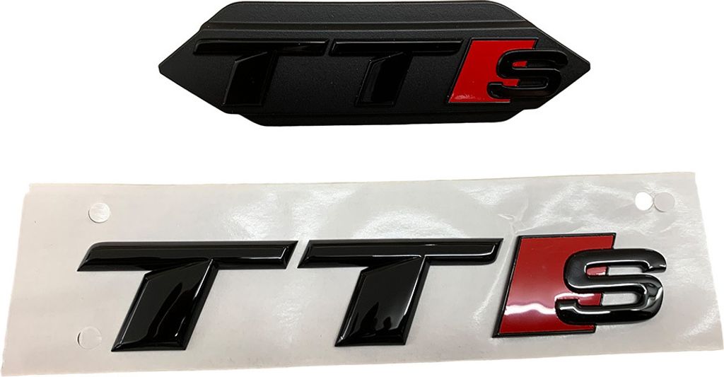 Original Audi TTS TT Black Edition Emblem Schriftzug Logo Emblem Schwarz