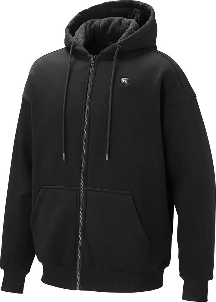 Veste chauffante camping et activités outdoor hivernales noir zippé