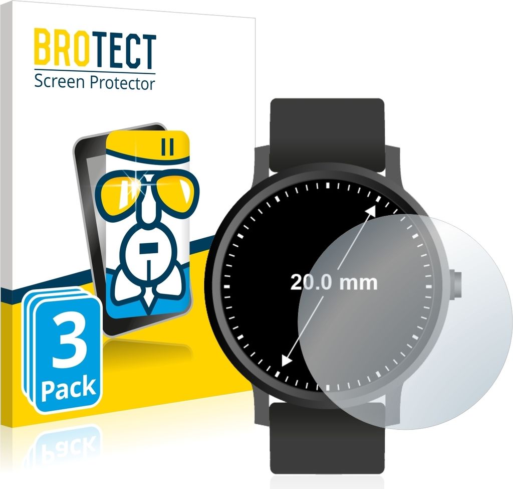 3x BROTECT Schutzglas für Kreisrunde Displays (ø: 20 mm) Produktbild 