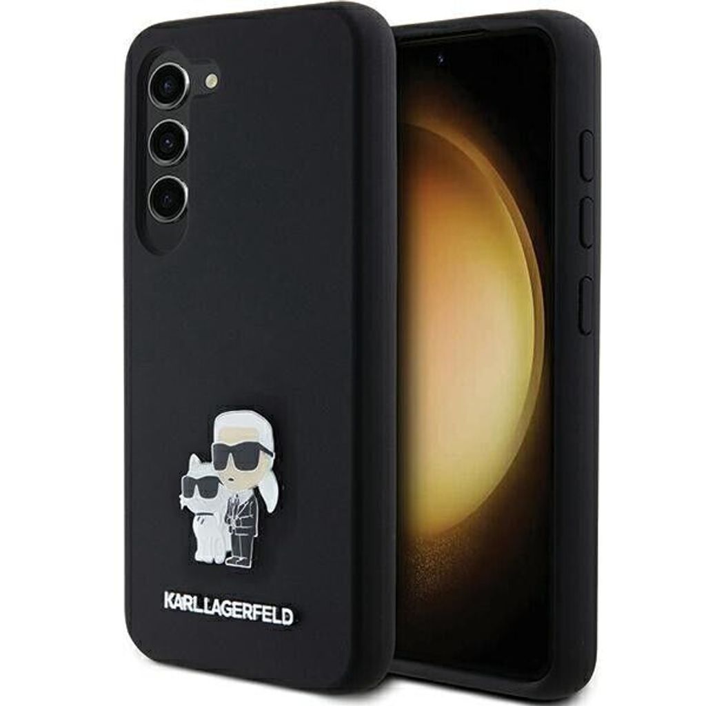 Karl Lagerfeld KLHCSA55SMHKCNPK A55 A556 hardcase schwarz Silicone Karl&Choupette Metal Pin Schutzhülle