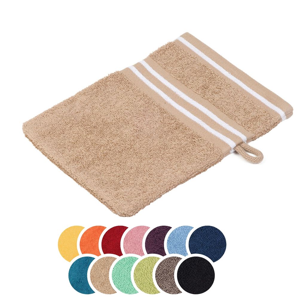 liebling Waschhandschuh Baumwolle, Serie Santos, 500 gr. / m², 16 x 21 cm, , 60 Grad, saugstark, schnelltrocknend, Farbe: sand