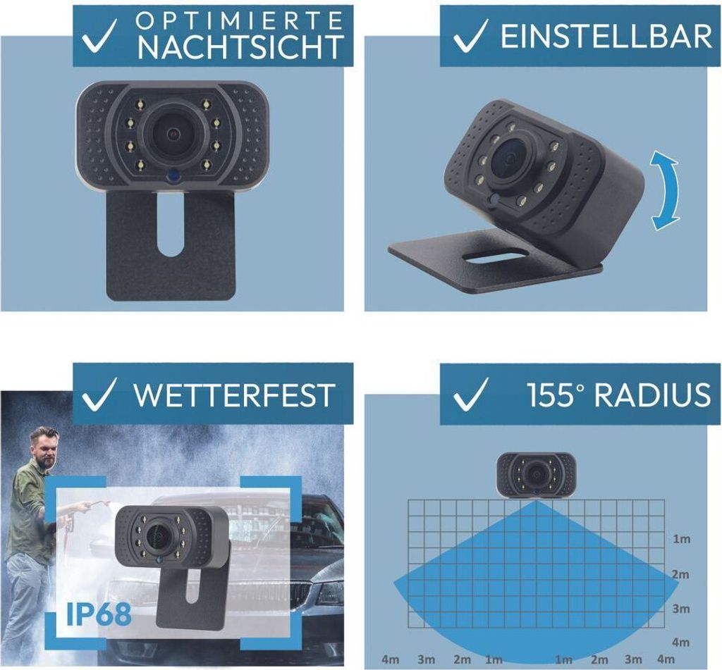 7" FUNK-HD-Rückfahrkamera PREMIUM PRO HD mit 2 Kameras Produktbild 6