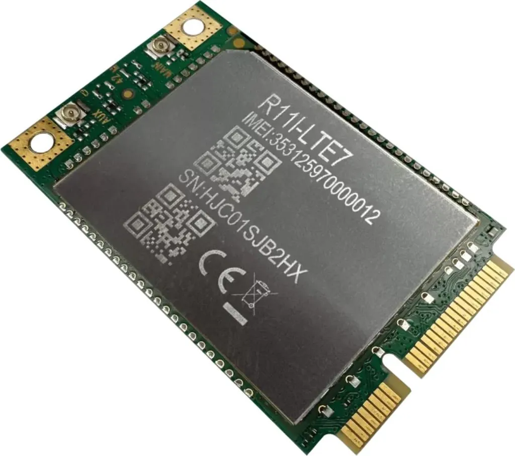 Carte MiniPCIe MikroTik R11e-LTE7 Modem Interne 4G LTE Connecteurs u.FL