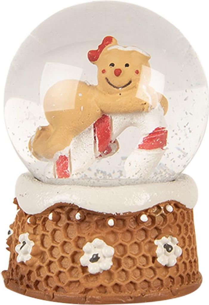 Clayre & Eef Schneekugel Ø 5x7 cm Braun Glas