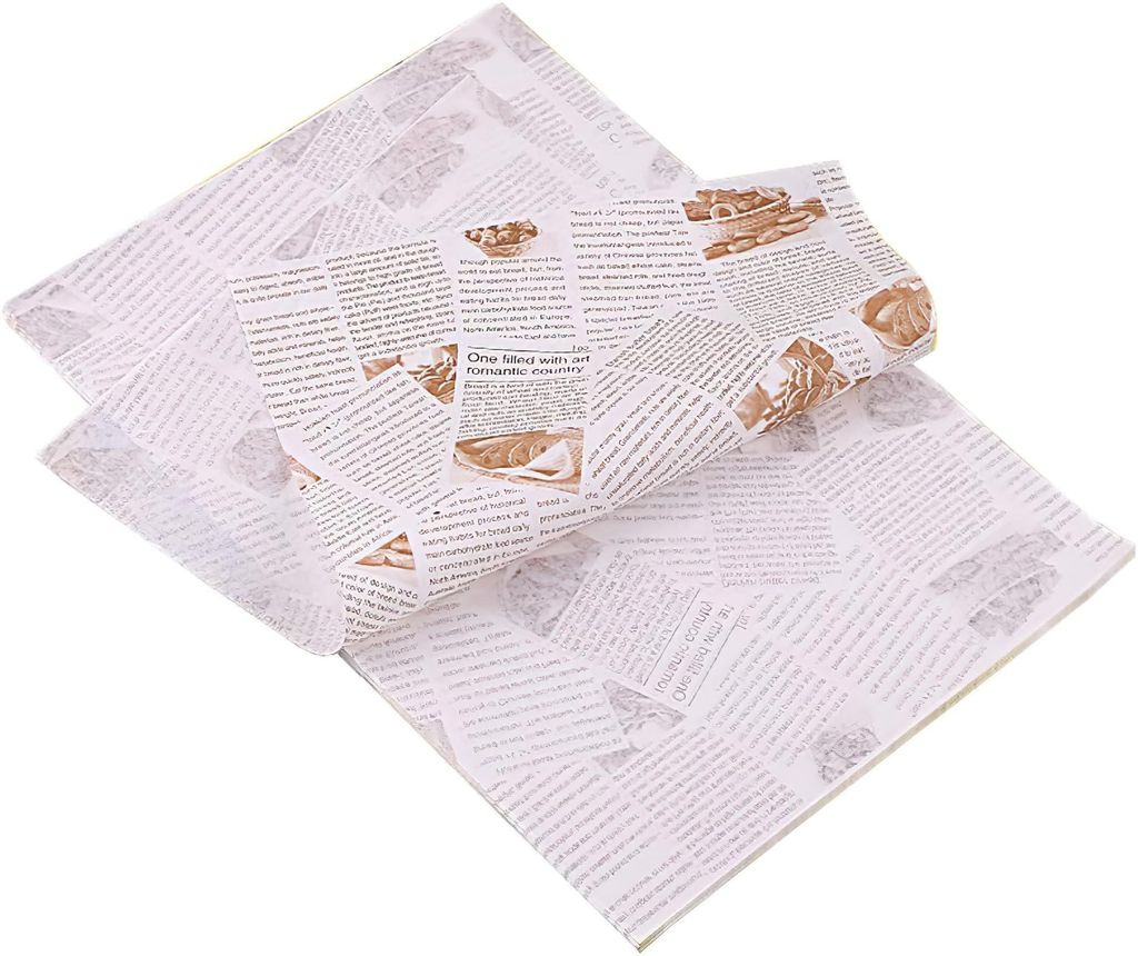 Brotpapier, 100 Blatt, 26 x 36 cm, Käsepapier, wasser- und ölabweisend, Antihaftbeschichtung, fettdichtes Papier für Lebensmittel, Butter, Käse...