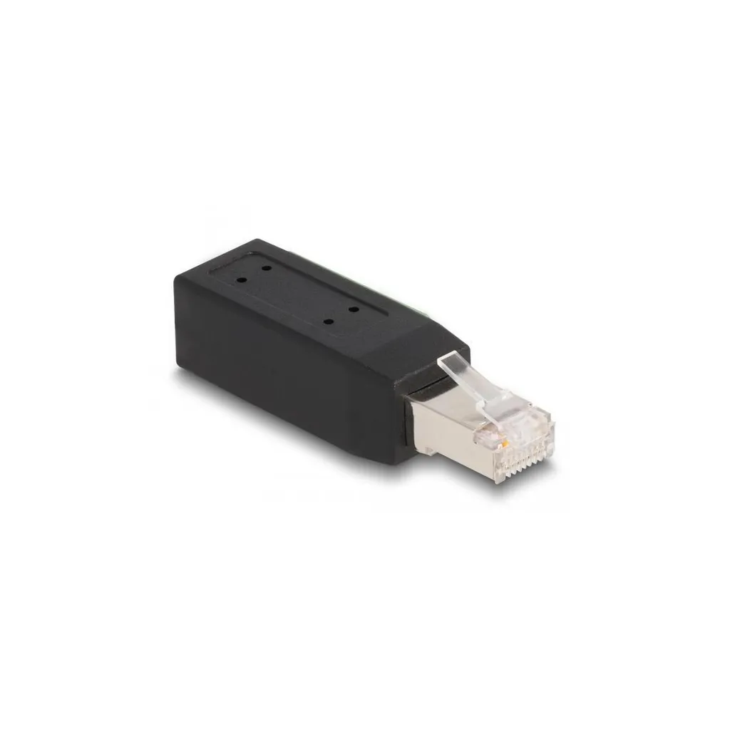 Adaptateur RJ45 mâle vers Bornier à Vis Cat.5e à Angle Droit pour Rail - 3