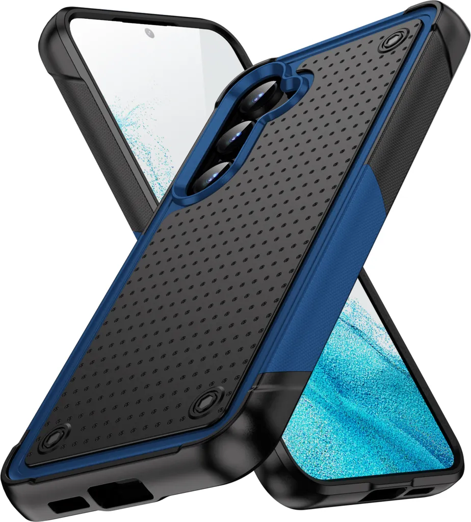 Custodia Samsung Galaxy S24 High-End | Ibrida PC TPU Blu Nero Shockproof