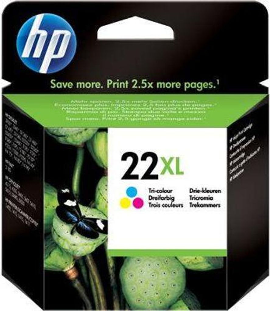 HP 22XL, Hohe (XL-) Ausbeute, Cyan, Magenta, Gelb, Tinte Produktbild 
