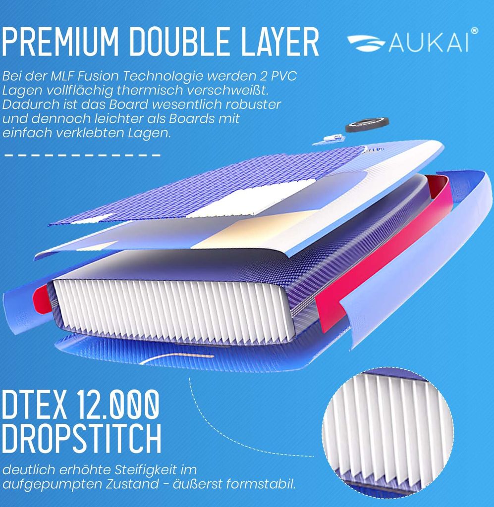 Aukai® Stand Up Paddle Board 320cm "Ocean" 2v1 s kajak Obrázok produktu 3