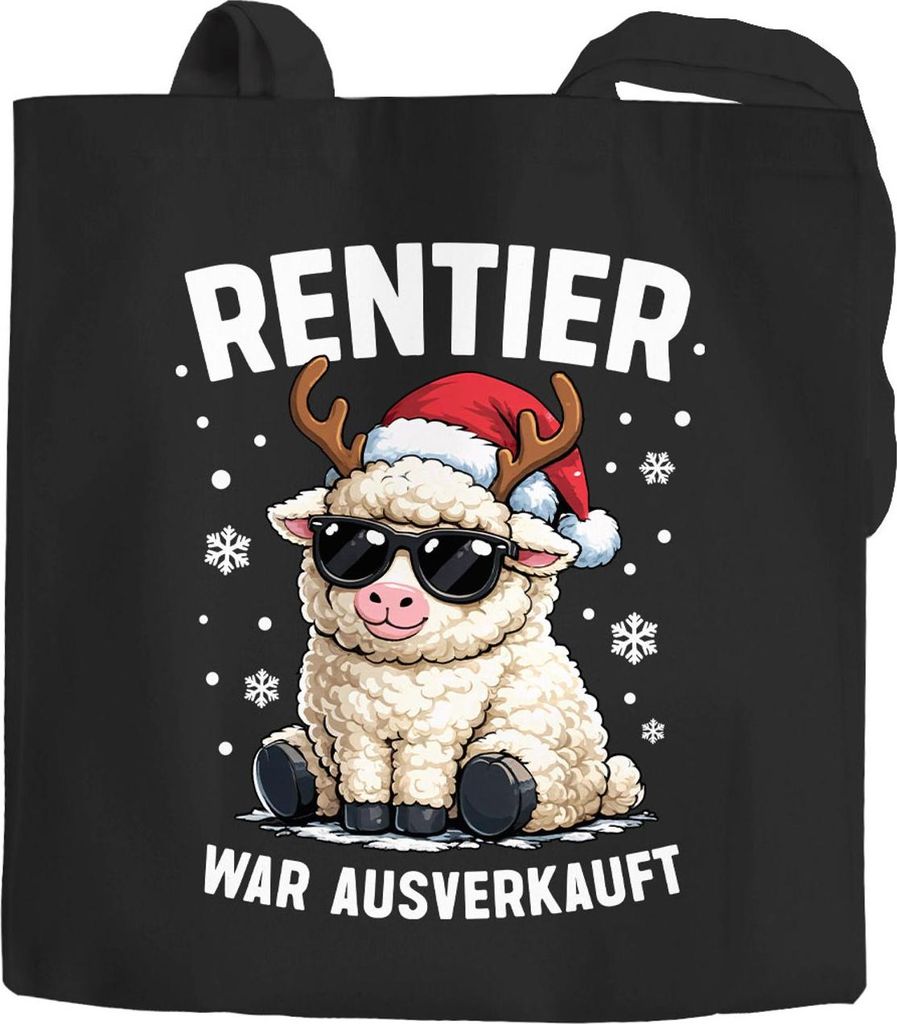 Jutebeutel Weihnachten Spruch lustig Rentier war t Weihnachtstasche XMAS Beutel Weihnachtstragetasche Moonworks