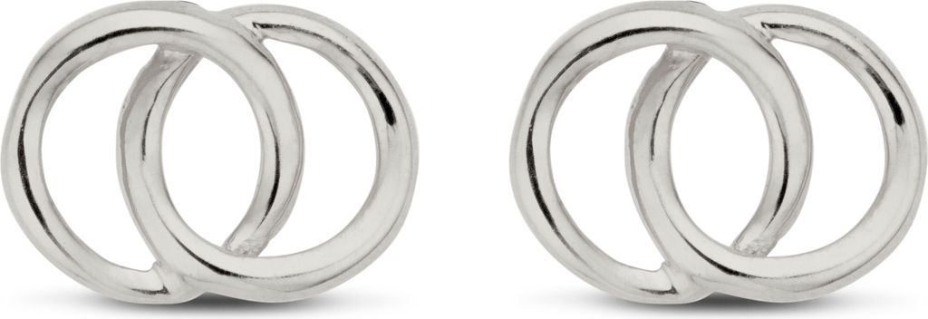 New Bling 9NBG-0435 Witgouden Oorknopjes Cirkels - 7,2x5,3mm - 14 Karaat - Witgoud