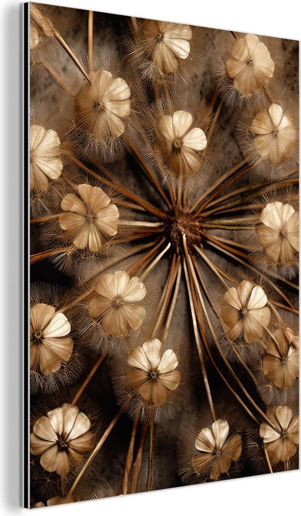 MuchoWow Wanddekoration Metall Metallbild Wandkunst 30x40 cm Trockenblumen - Braun - Natur MuchoWow Aluminium Gemälde - Bilder