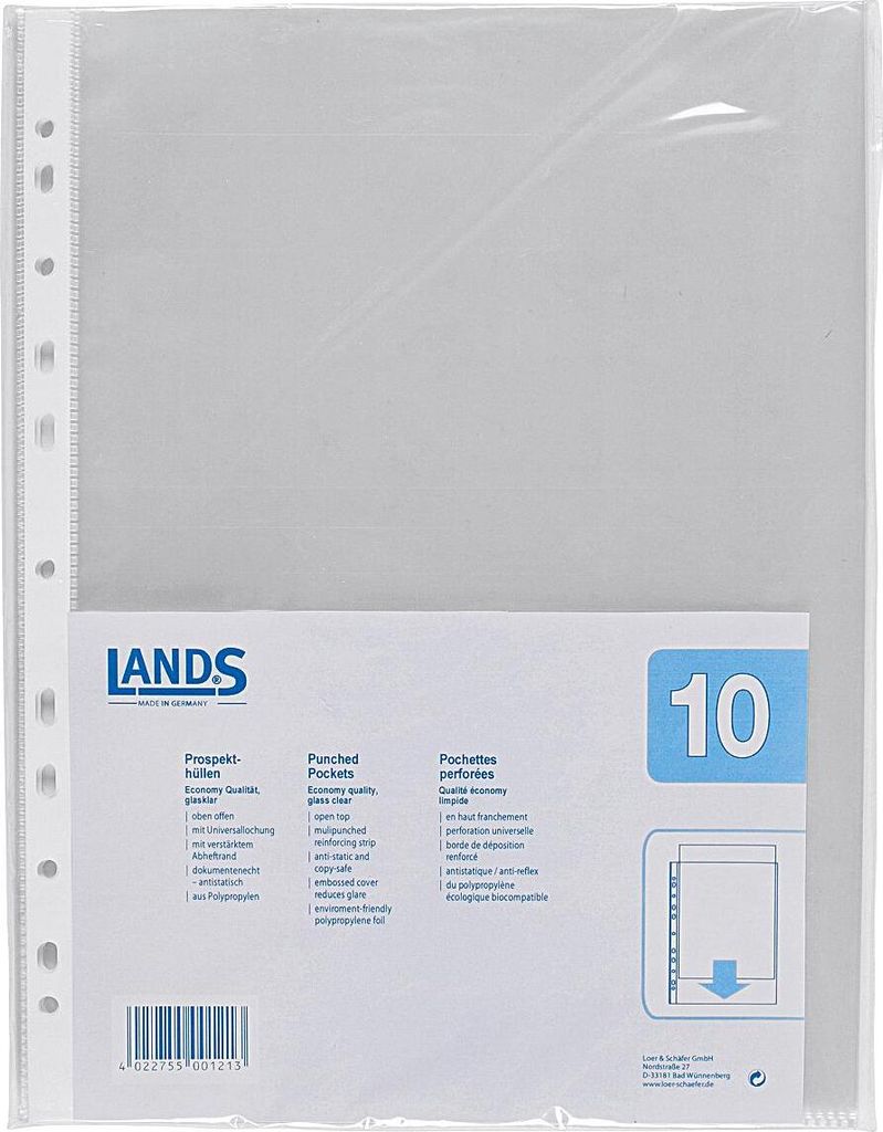 Prospekthülle A4 PP 10er klar Produktbild 