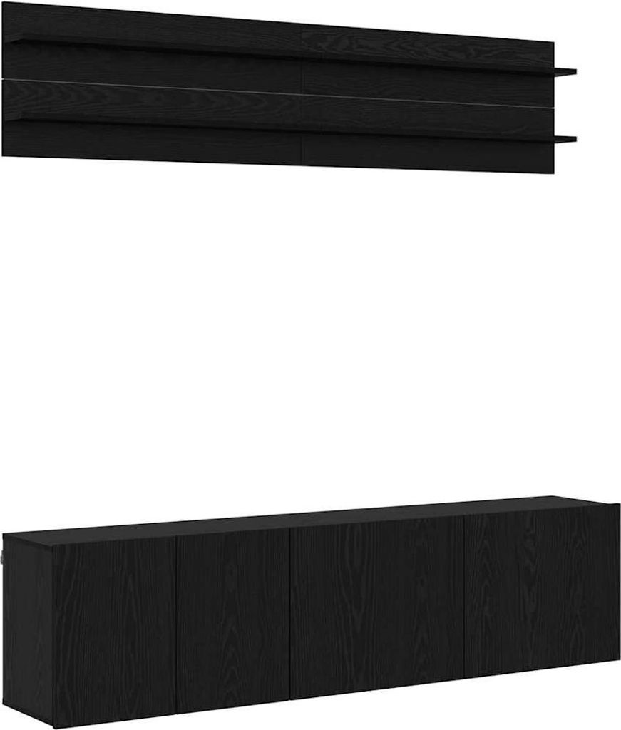 vidaXL TV-Einheiten 6 pcs Schwarz Eichen-Optik Holzwerkstoff