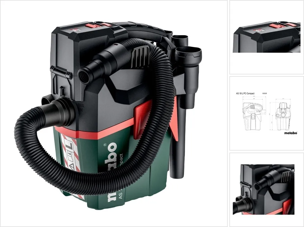 Aspiratore Senza Fili Metabo AS 18 L PC - Pulizia Professionale Mobile