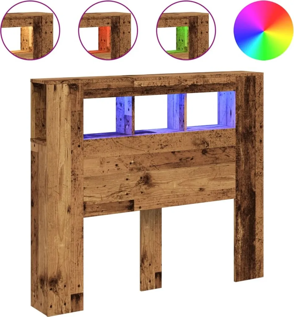 Tête de lit LED bois composite 120 cm : illuminez votre espace repos