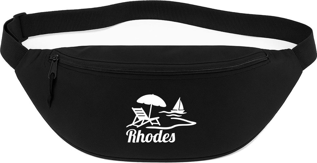 Huuraa Bauchtasche Rhodes Griechenland 2,5 Liter Black Polyester Crossbody Bag Geschenkidee