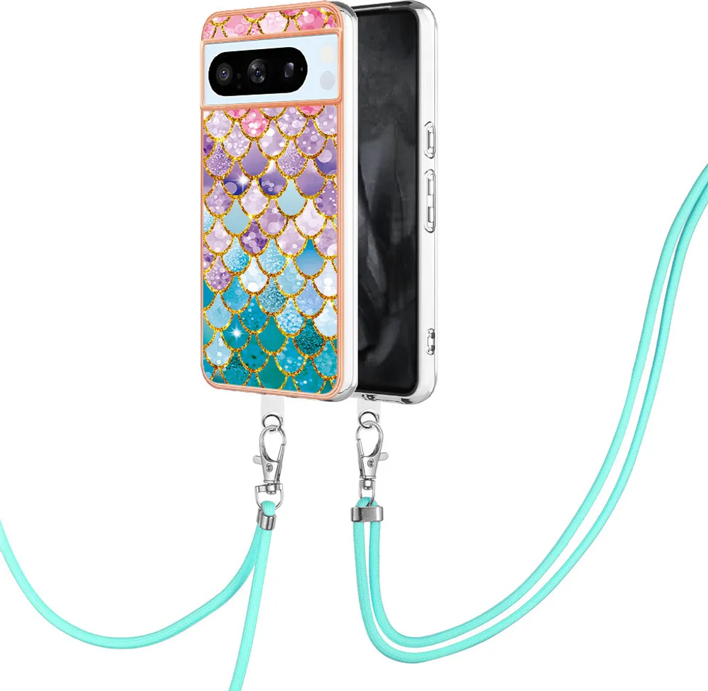 RankOne Custodia Per Google Pixel 8a Con Stampa Fiori - Cover In Silicone TPU Trasparente Morbida E Antiurto - 2