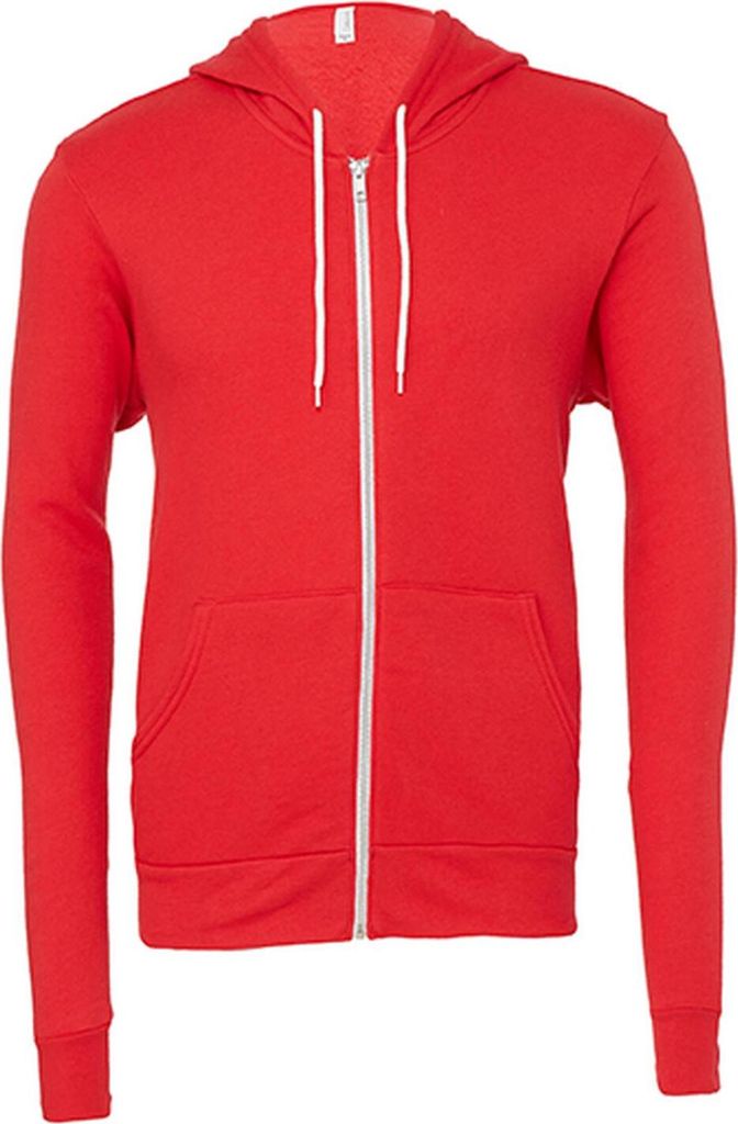Canvas Uni Poly-Baumwolle Fleece Full-Zip Hoodie