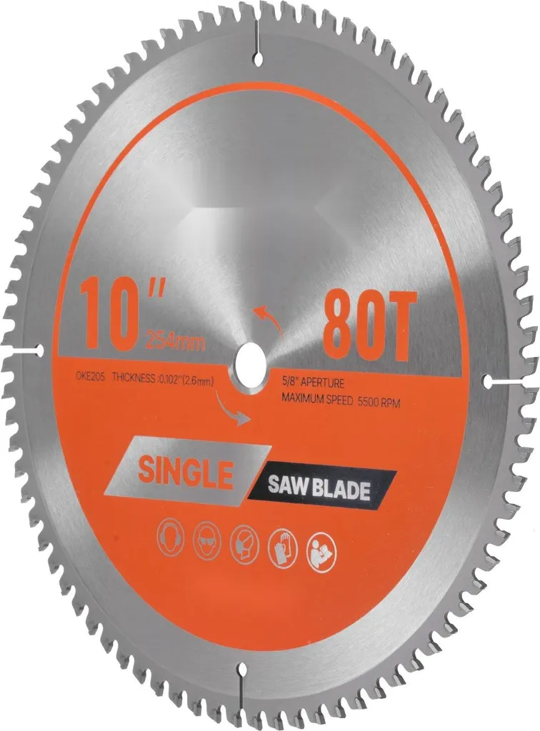 Lame scie circulaire 254mm 80 dents idéale pour couper l'aluminium net - 10