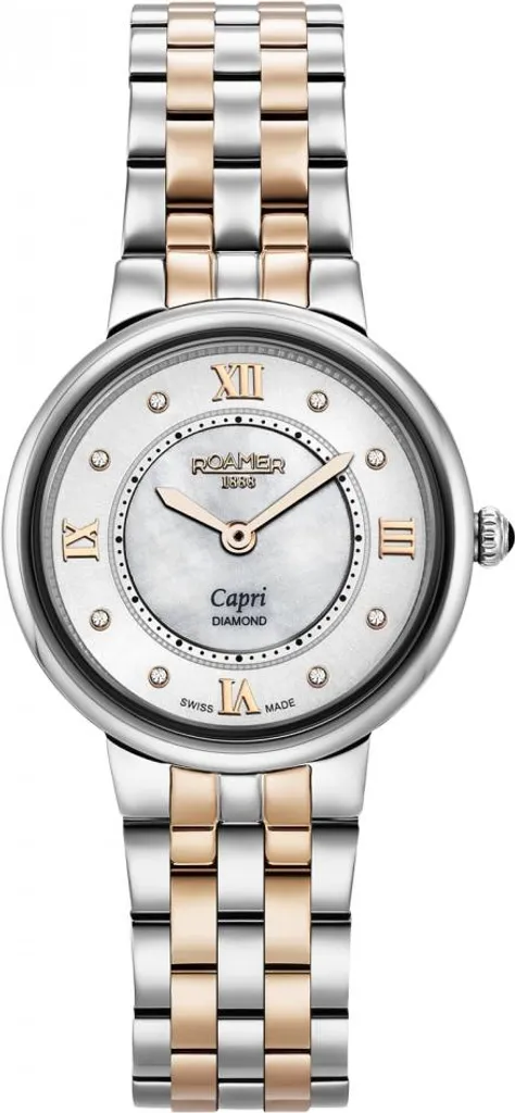 Montre dame Roamer 859845 49 29 50 en or rose avec diamants véritables