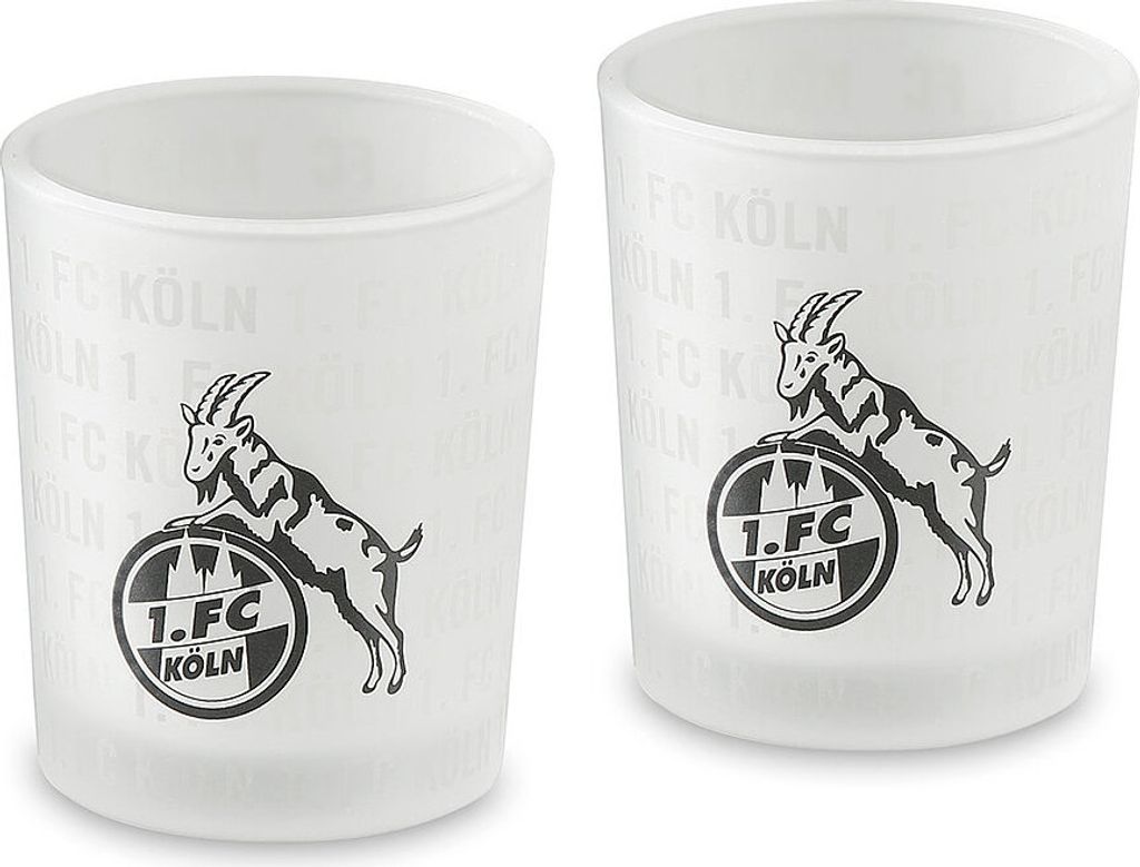 1. FC Köln Windlichter, schwarz silber 2er Set Produktbild 