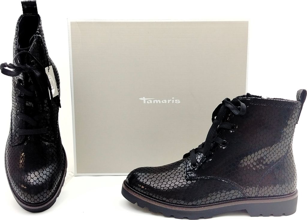 Tamaris Schnürstiefel schwarz in Gr. 38
