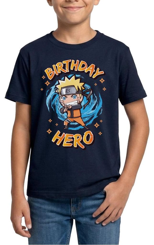 Spreadshirt Naruto Shippuden Birthday Hero Geburtstags-Design Teenager T-Shirt, 152/164 (12-14 Jahre), Navy