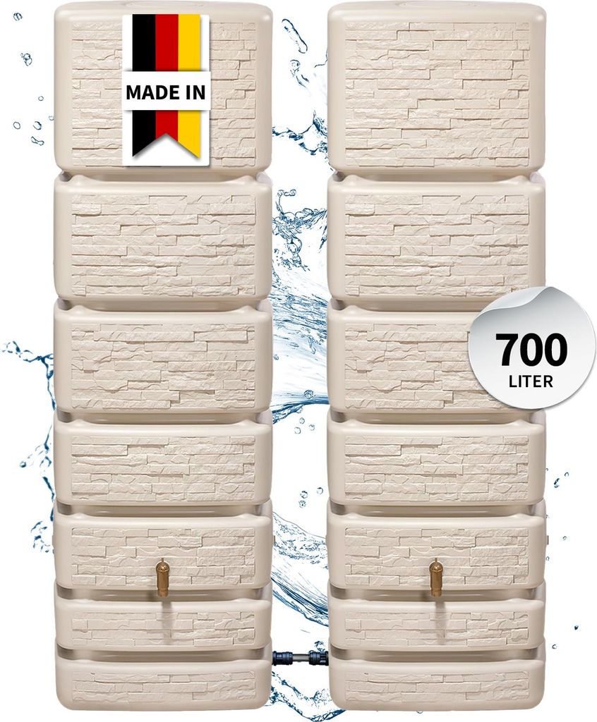 4rain SLIM STONE DECOR Wandtank-Set 700 Liter sandbeige, 2 Produktbild 