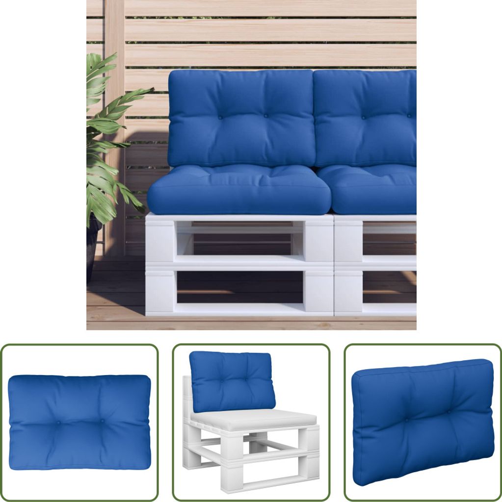 The Living Store Palettenkissen Königsblau 50x40x12 cm Stoff