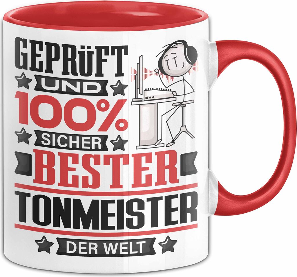 Tonmeister Geschenk Lustiger Spruch für Tonmeister Geschenkidee Bester Tonmeister Der Welt (Rot)