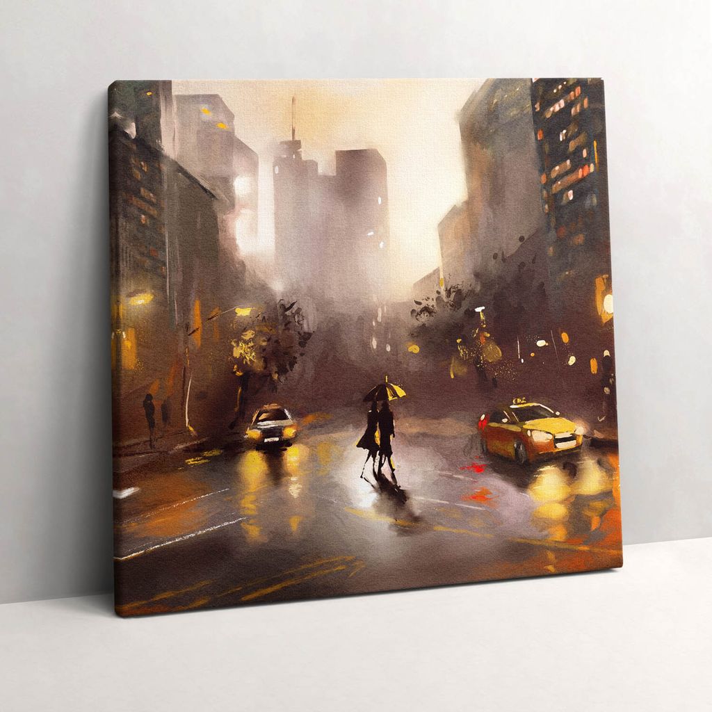 New York street view – Leinwandbild Wandbild – 60x60 cm – Leinwandbilder – Wandbilder – Schlafzimmer – Flur