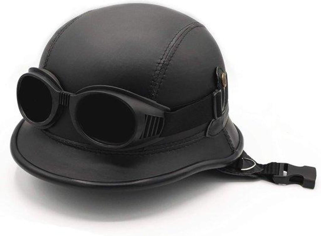 Militär Motorhelm in Schwarz und Braun Produktbild 