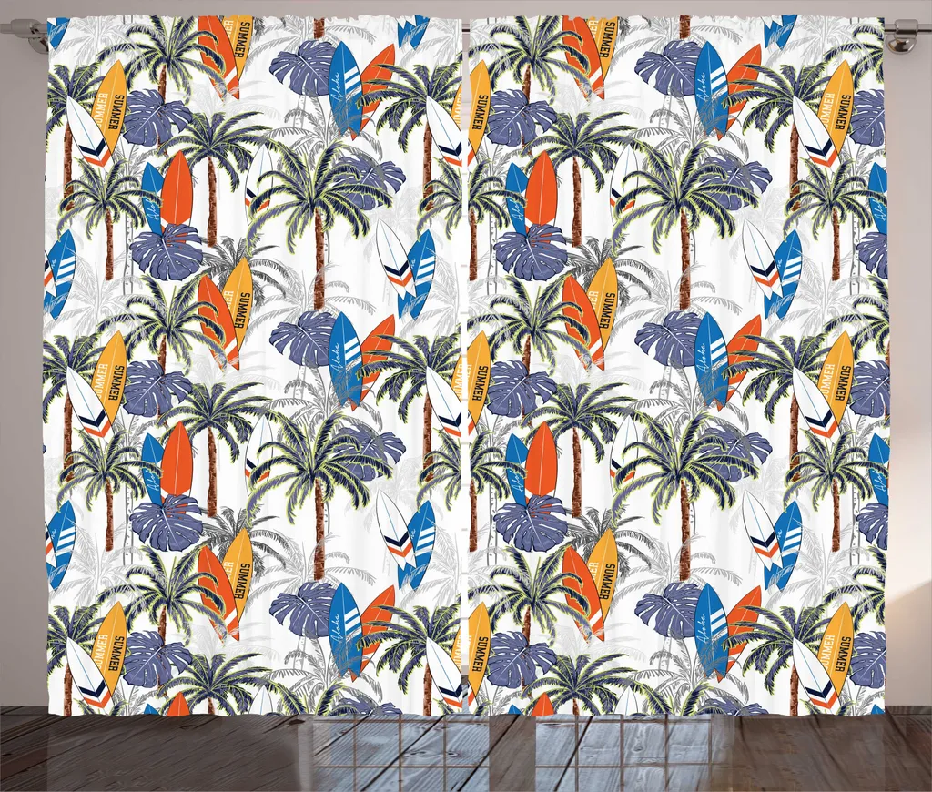 Rideau de Salon Tropical pour une Décoration Intérieure Style Bord de Mer