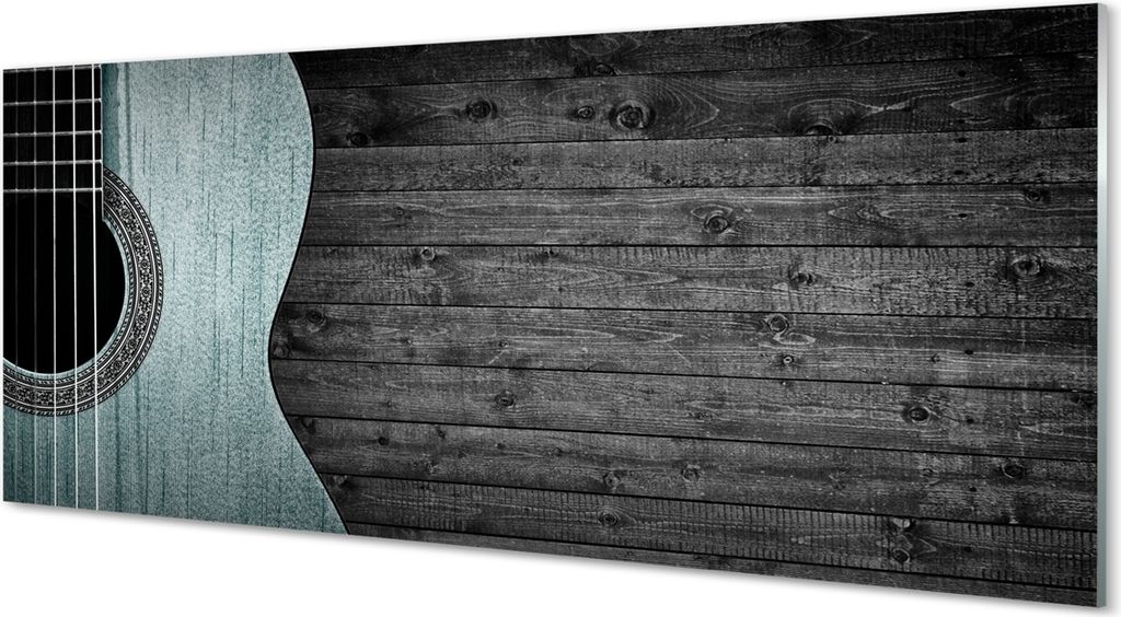 Glasbilder 125x50 Wandkunst Gitarre