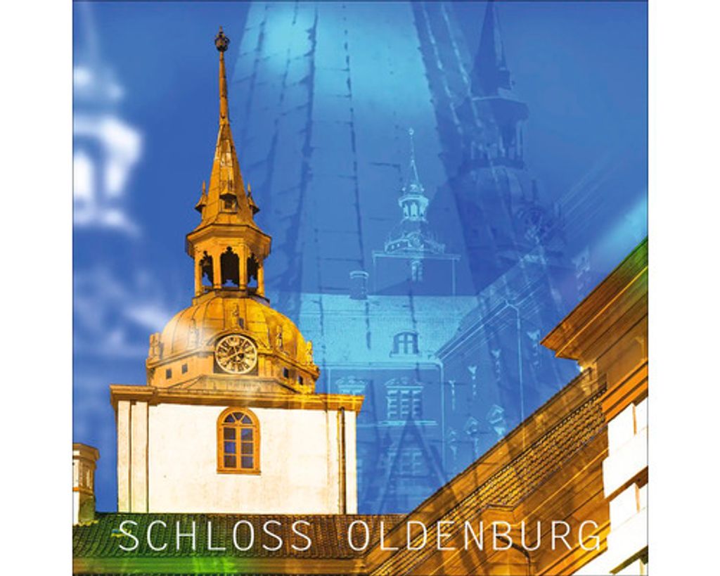 Glasbild Oldenburg Schloss blau braun 50x50 cm