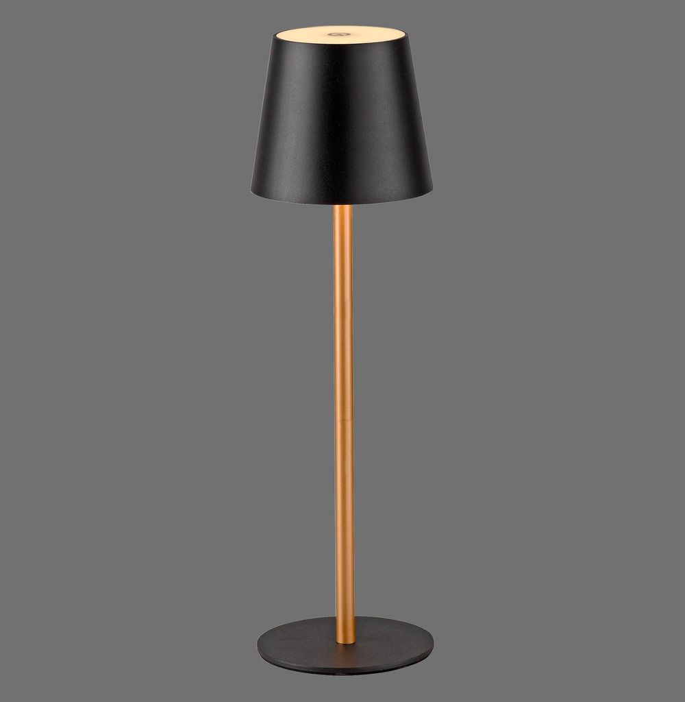 JUST LIGHT EURIA LED AKKU-Tischleuchte Warmweiss Dimmbar 2,5W schwarz/messing IP54 19250-68
