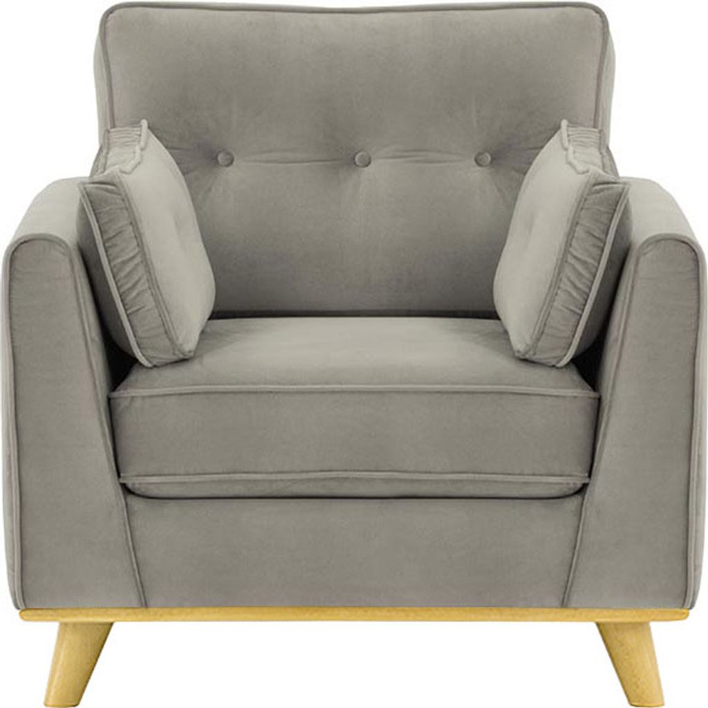 Sessel Farrow - hellgrau - Velluto 15