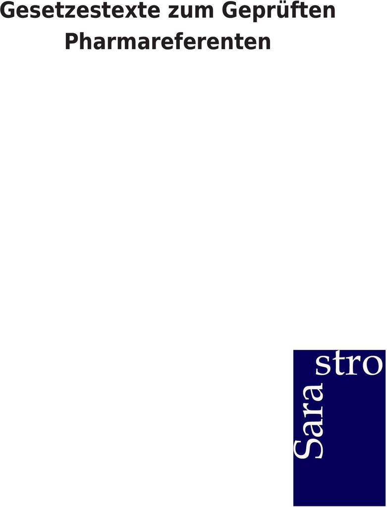 Gesetzestexte zum en Pharmareferenten