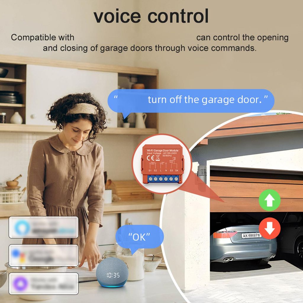 Tuya WiFi Intelligente Garagentoröffner Garagentor APP Remote Conrtroller Garagentor Timer Opener Modul Wireless Controller für Garagentor Kompat...