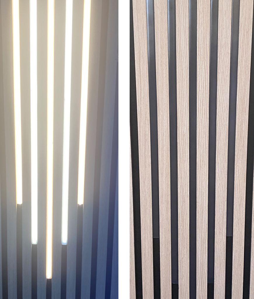 3446 LED Leuchte 3x50cm schwarz Kunststoff Schiene Warm Produktbild 