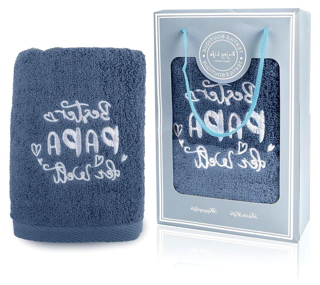 Geschenk für Papa Besticktes Handtuch 35 x 75 cm, Personalisierte Geschenke für Väter, Geburtstags- und Vatertagsgeschenk
