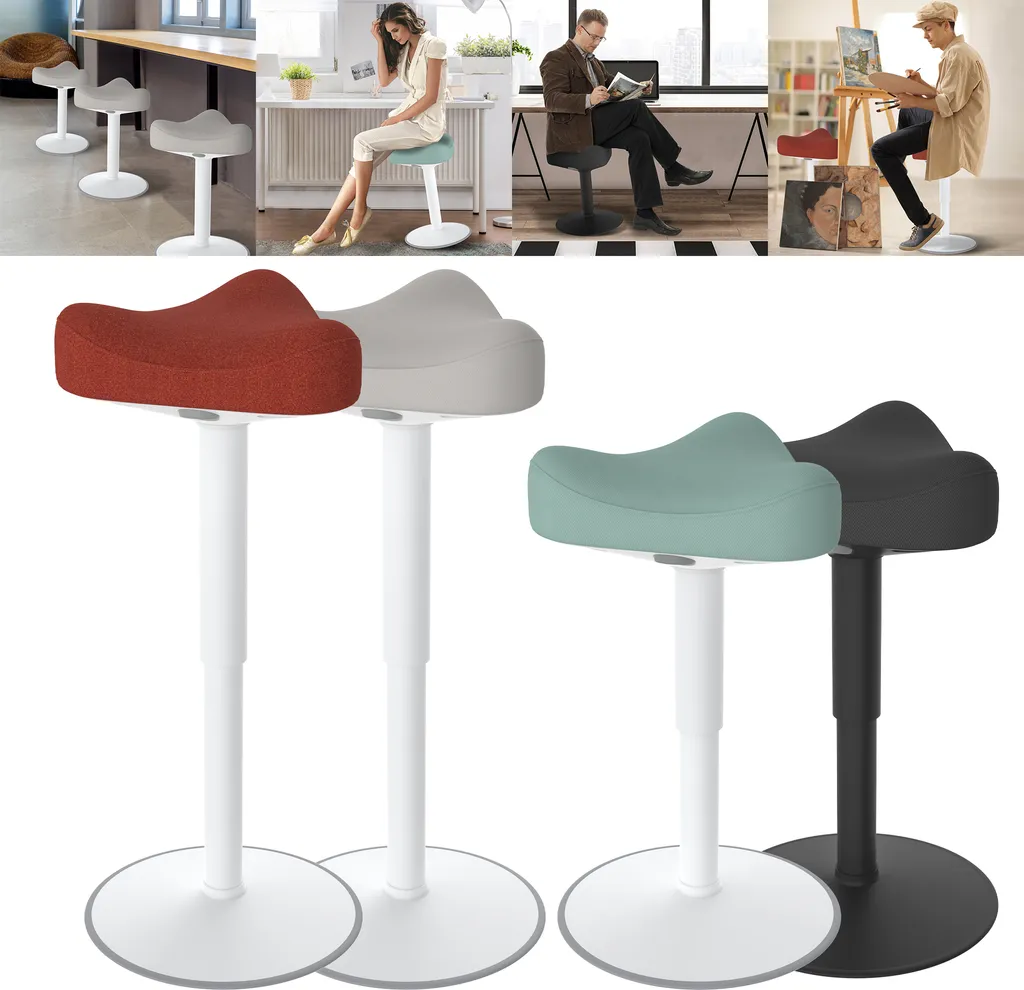 Tabouret assis-debout ergonomique orange avec effet de balancement LZQ